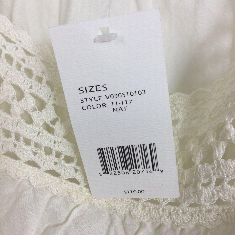 Vince Cotton Sleeveless Crochet Knit Strap Square Neck Tank Top Ivory Small NWT - Picture 7 of 12